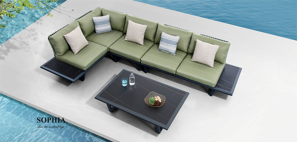 L shaped outdoor lounge sale