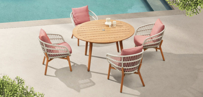 Vasca 4 Seat Dining Set ( With Umbrella Hole )