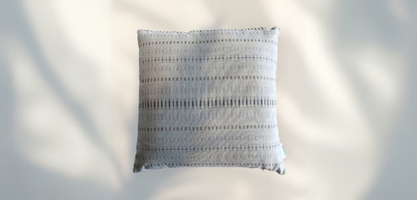 Throw Pillow Grey Linear Weave