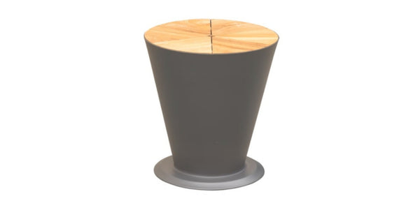 Icoo Side Table/Ice Bucket Teak Top Black