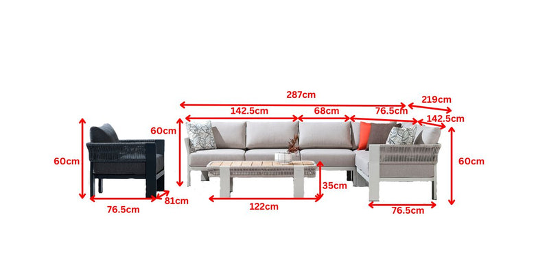 Borromeo 6+1 L-Shape Corner Lounge 2