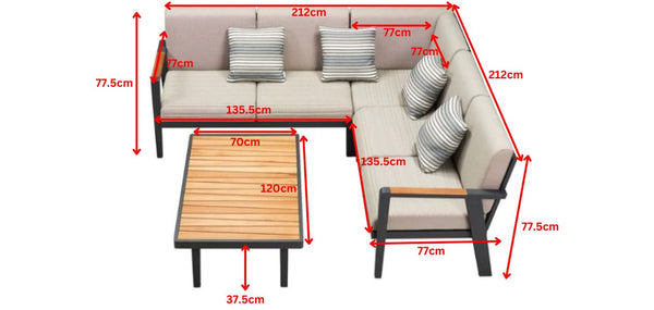 Набор угловых диванов Emoti 5 Seat L-образной формы