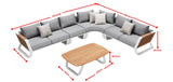 Wing 7 Seat Corner Sofa (Table Top with Yacht Glue) Grey